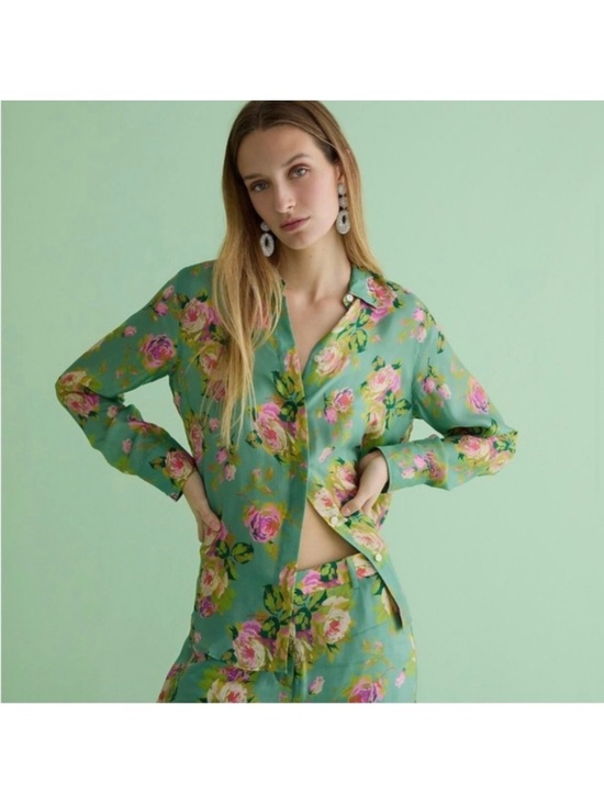 J. Crew Tops - J.‎ Crew Classic-fit cupro-blend shirt in rose garden